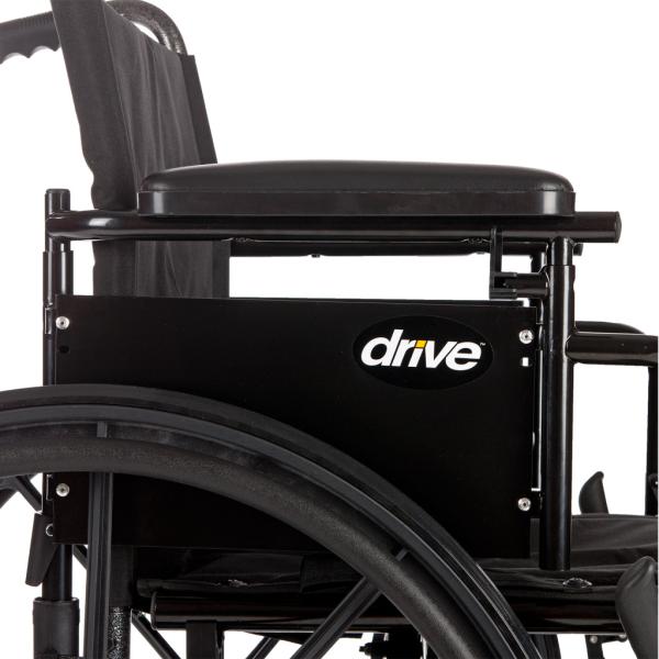 Drive Medical Cruiser X4 Wheelchair with Height Adjustable Flip-back Full Arms and Swing-away Footrests ,8 inch fron Wheels ,34 pounds or less  ,CX418ADFASF