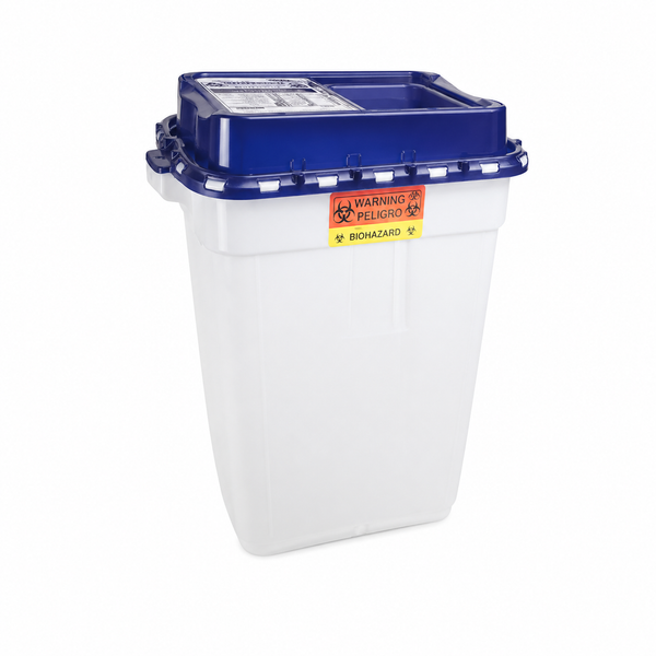 Pharmaceutical Waste Container Recykleen White Base 26-1/4 H X 20 W X 14-3/4 D Inch Vertical Entry 19 Gallon,Packaging Type- Each