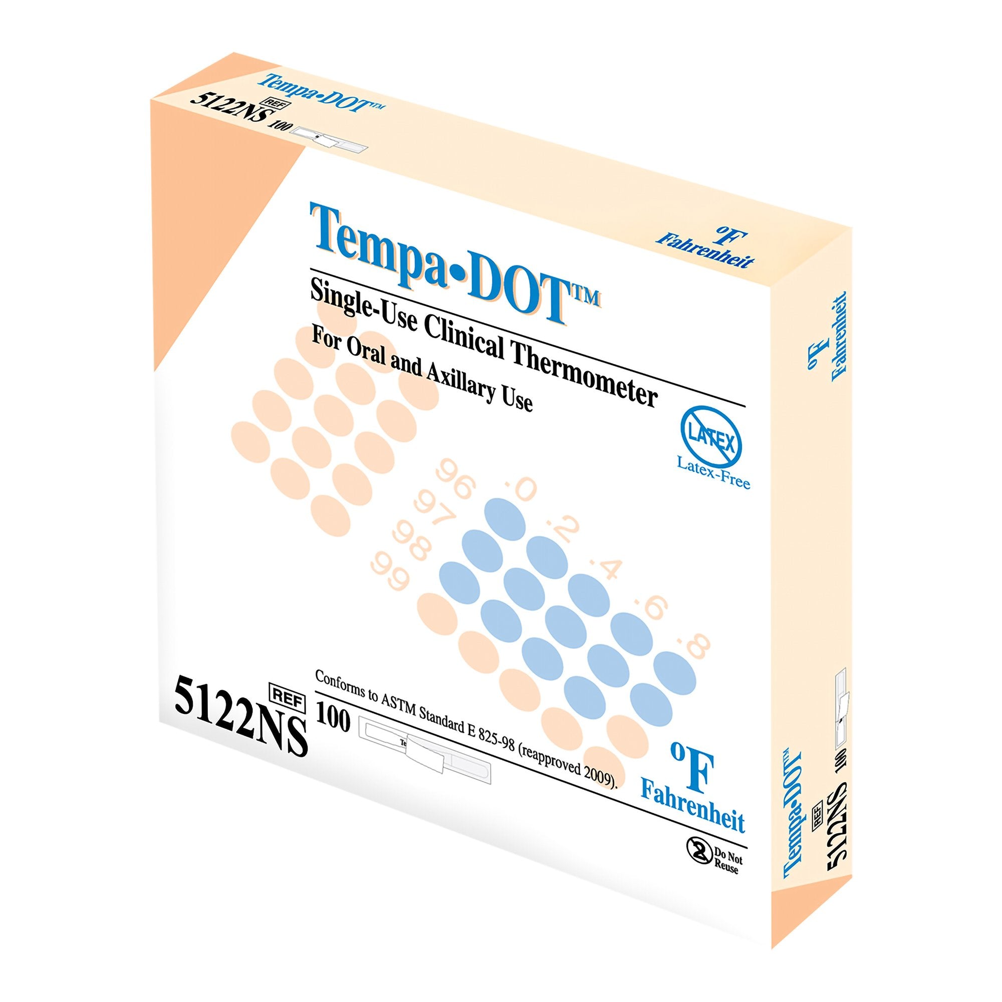 Disposable Oral Thermometer Tempa·DOT 99 to 104 °F Color Dots Display