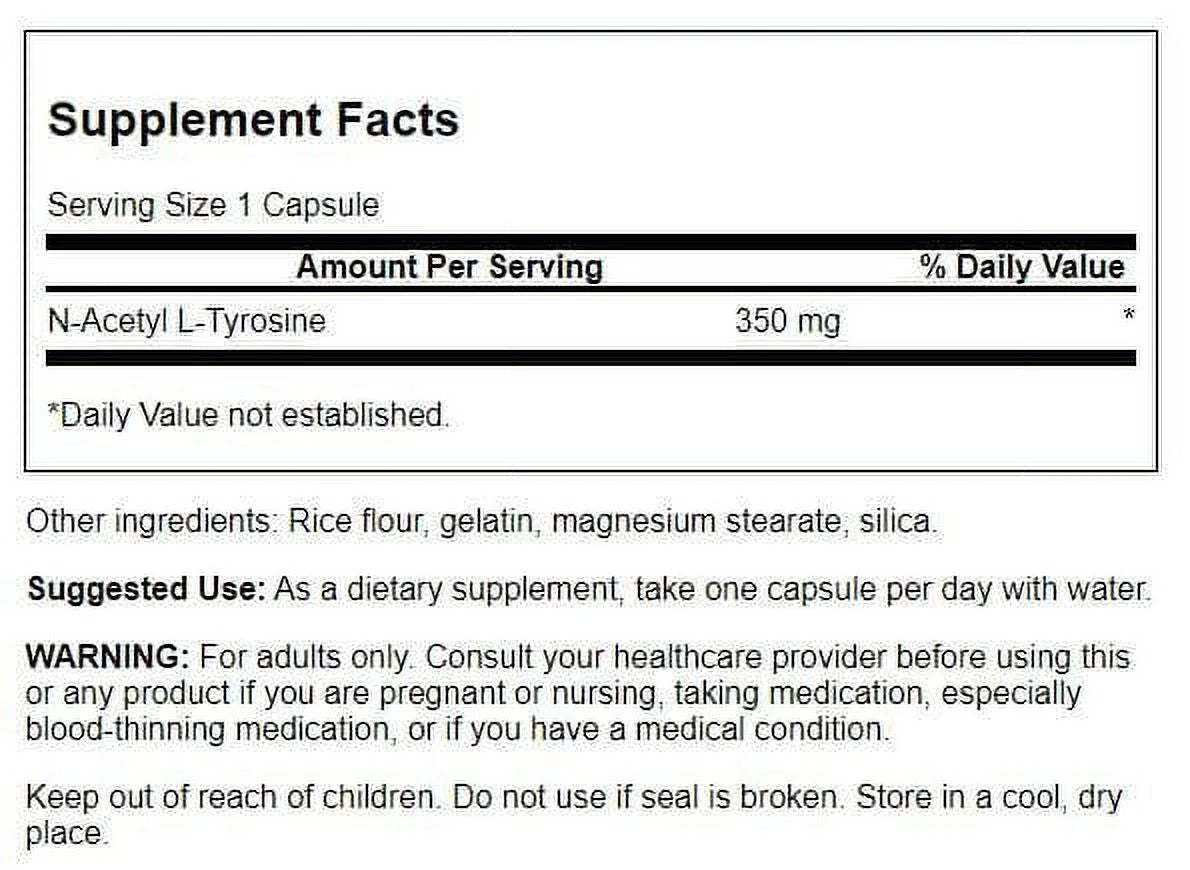 N-Acetyl L-Tyrosine 350 Mg 60 Capsules