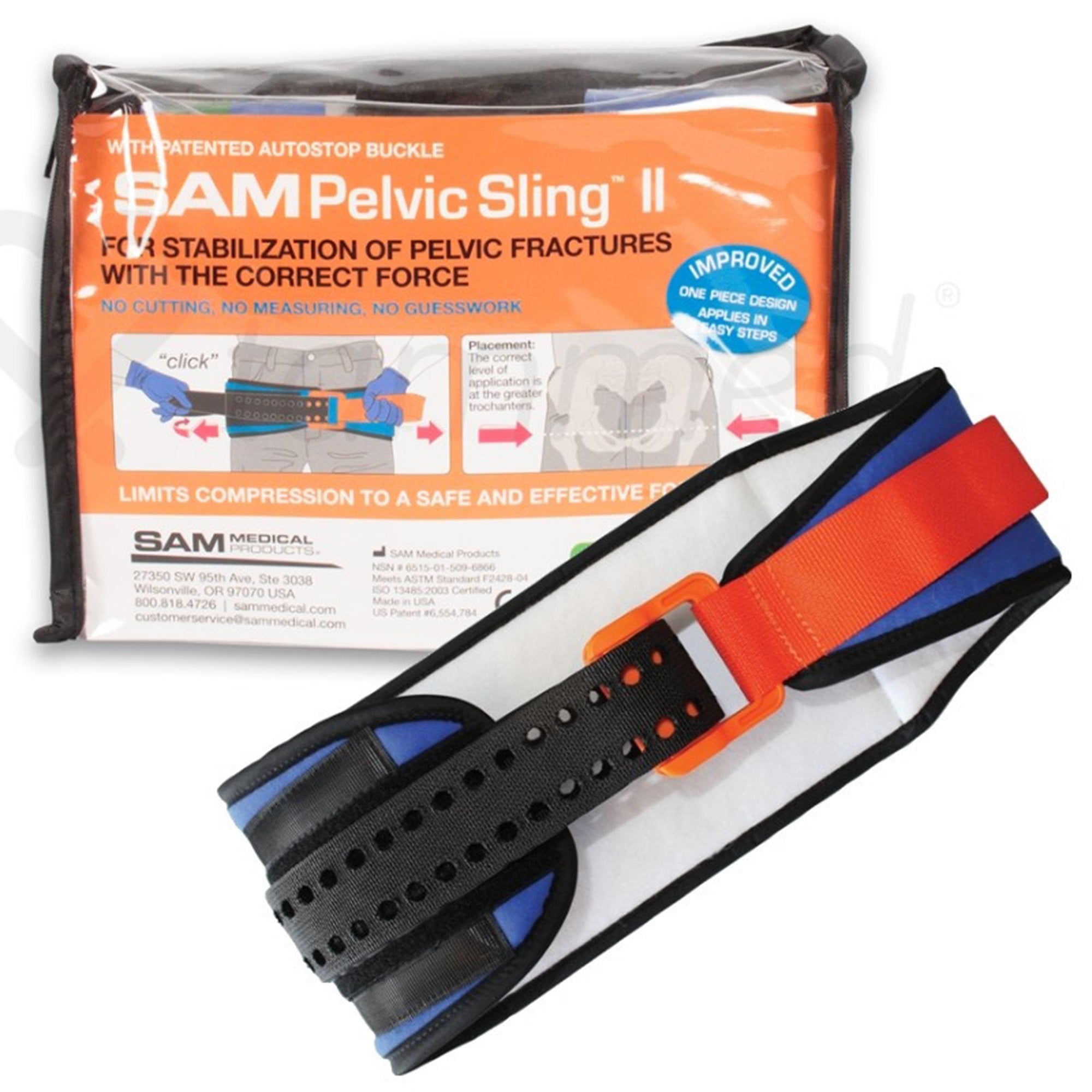 Pelvic Belt SAM Pelvic Sling II Standard Buckle / Hook and Loop Strap Closure Pelvis