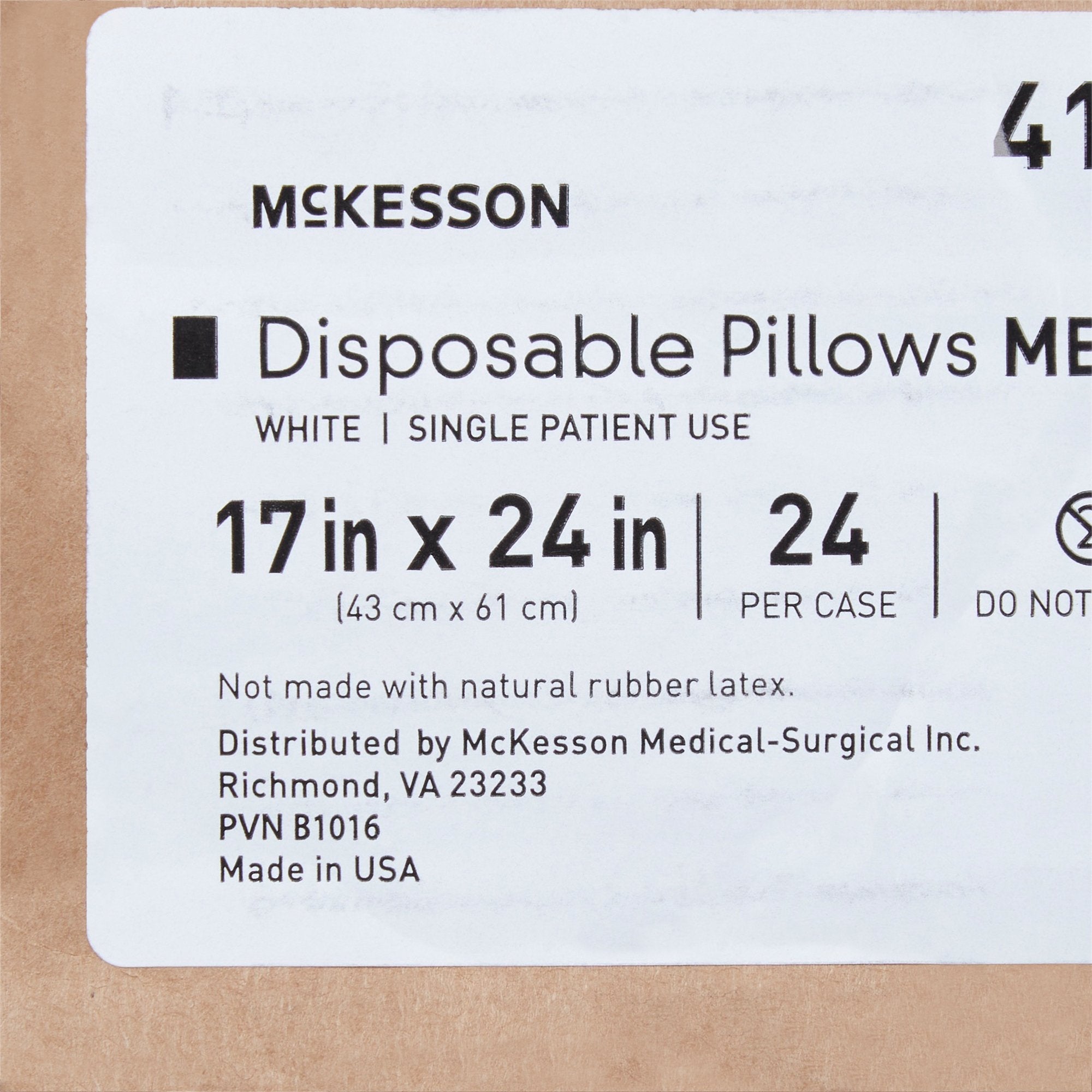 bed pillow mckesson 17 x 24 inch white disposable packaging type each