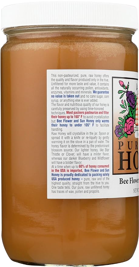 bee flower sun honey honey wild flower case of 6 44 oz