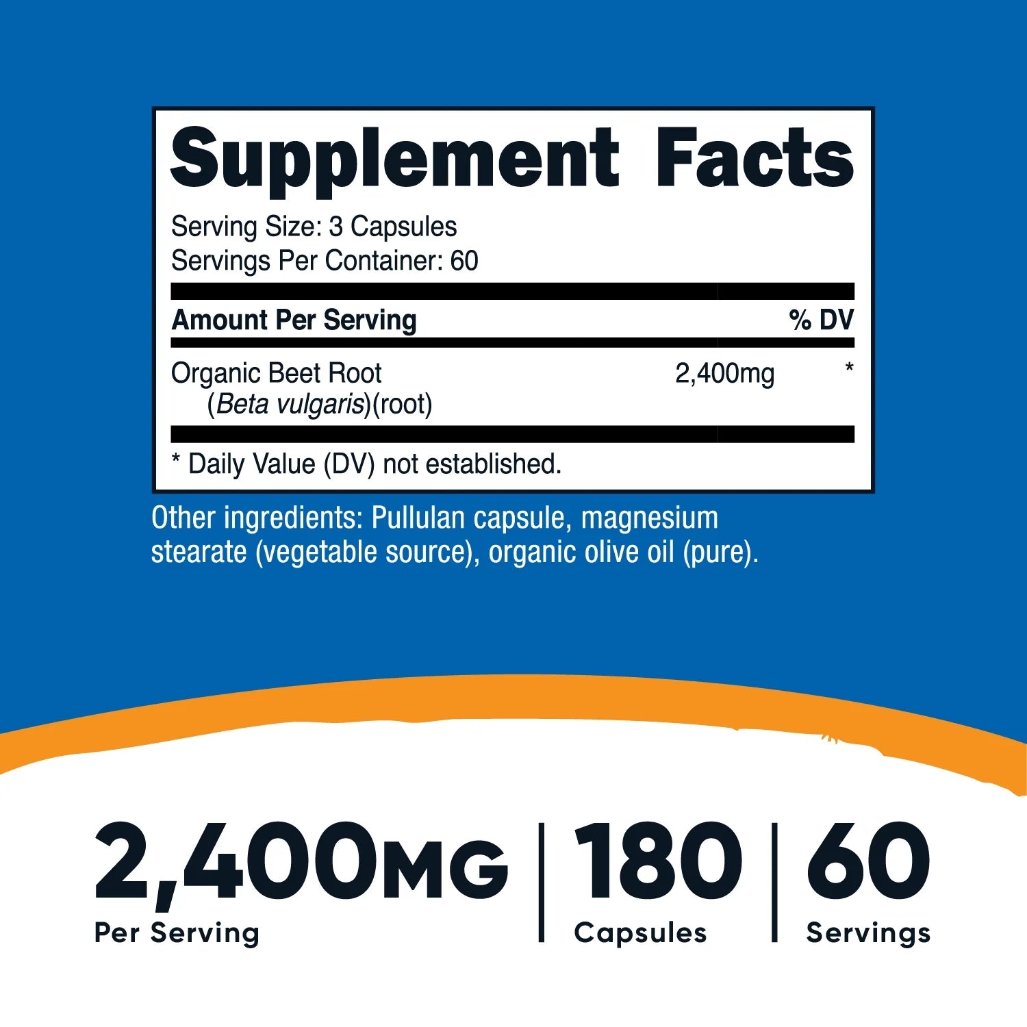 Beet Root 2400Mg, 180 Capsules   Supplement Made with Organic Beet Root, 60 Servings