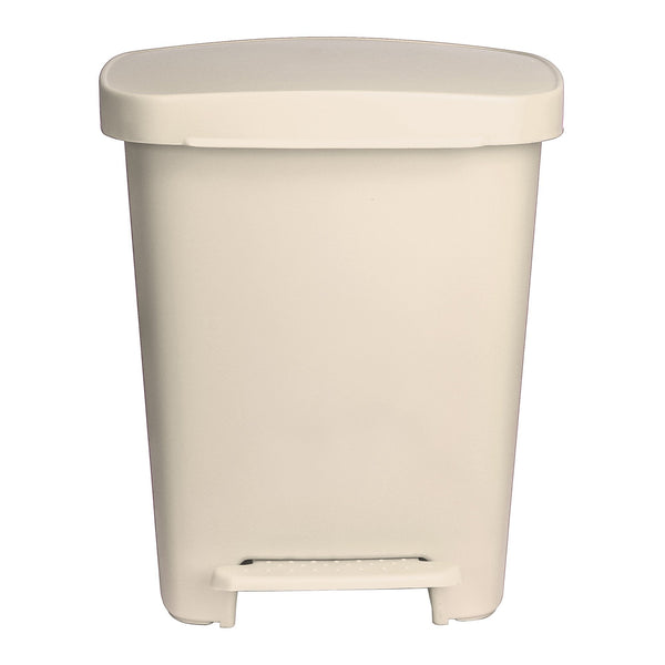 beige plastic trash can from McKesson