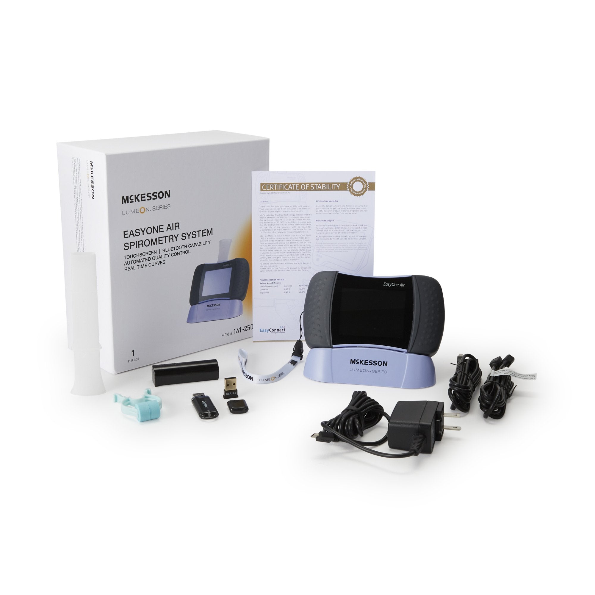 Spirometer System McKesson LUMEON EasyOne Air Touch Screen Display Disposable Mouthpiece, Packaging Type- Box