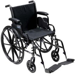 Lightweight Wheelchair drive Cruiser III Dual Axle Full Length Arm Elevating Legrest Black Upholstery 20 Inch Seat Width Adult 350 lbs. Weight Capacity, Packaging Type- Each