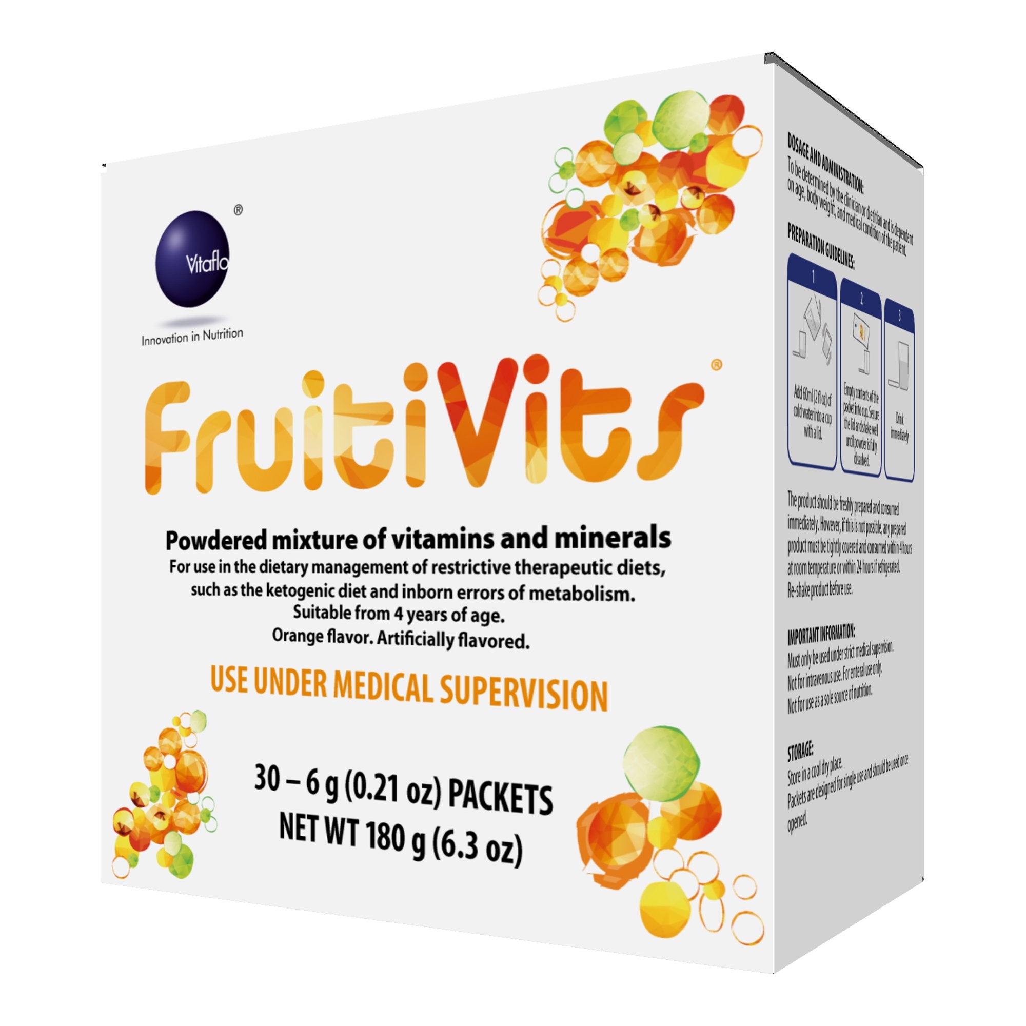 Oral Supplement FruitiVits® Orange Flavor Powder 6 Gram Individual Packet