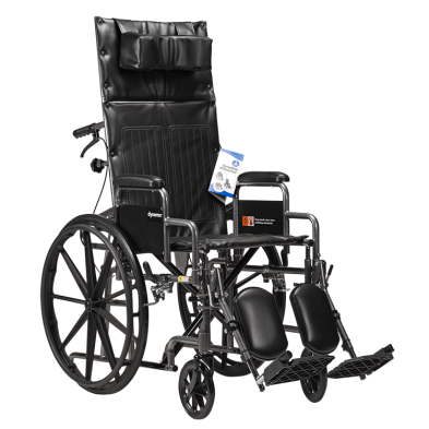 DynaRide Reclining Wheelchair - 18" x 16" w/ Detach Desk Arm