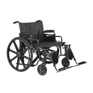 Dynarex Bari+Max HD Wheelchair with Detachable desk-length padded armrests and Elevating Leg rest ,24 inch Wheels ,700 pounds Weight Capacity ,32x20inch ,10293