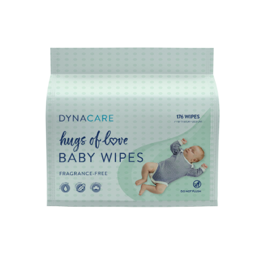 Toallitas húmedas para bebés Dynarex Hugs of Love, bolsa resellable 
