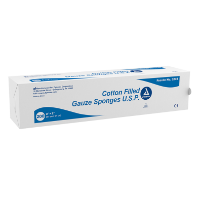 Dynarex Cotton Filled Gauze Sponge U.S.P, Pack Type 25 Box Per Case