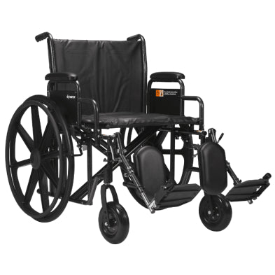 Dynarex Bariatric Wheelchair with Elevating Leg rest ,24 inch Wheels ,500 lbs Weight Capacity ,10233