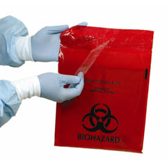 Biohazard Waste Bag Unimed   Midwest 1.4 Quart Red Bag 9 X 10 Inch