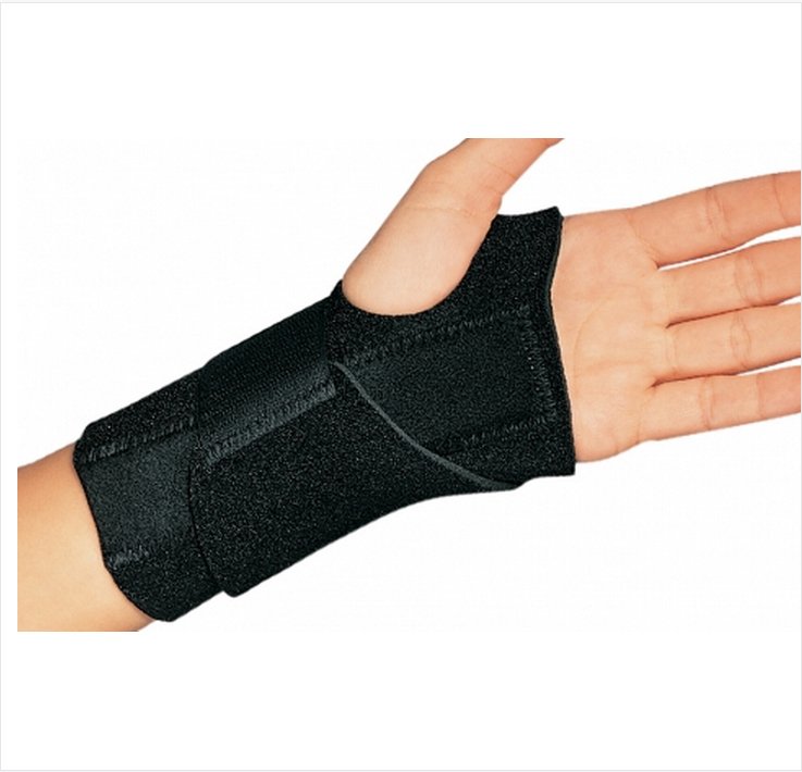 Wrist Brace ProCare® Universal Wrist-O-Prene™ Aluminum / Neoprene Right Hand Black One Size Fits Most