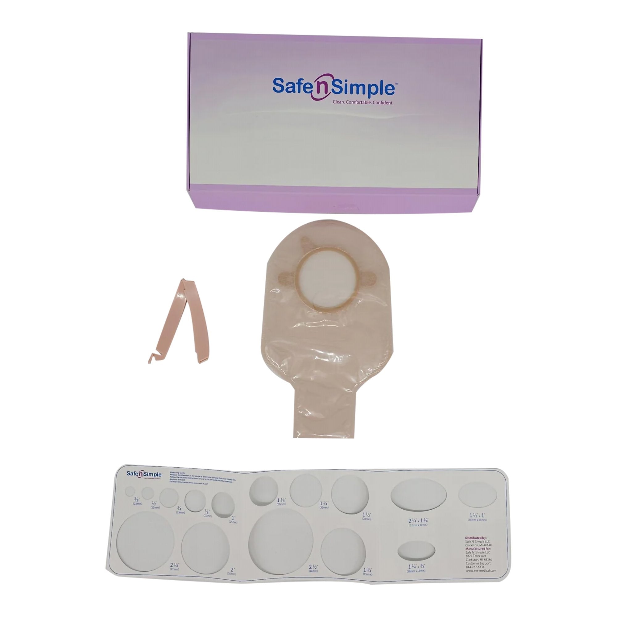 Ostomy Pouch Safe n' Simple Two-Piece System 9 Inch Length Without Barrier Drainable