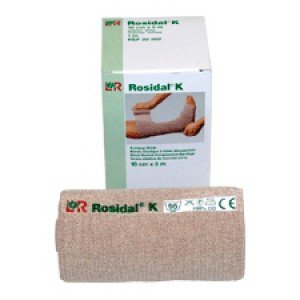 Compression Bandage Rosidal K 4 Inch X 5 Yard Clip Detached Closure Tan NonSterile High Compression, Packaging Type- Box