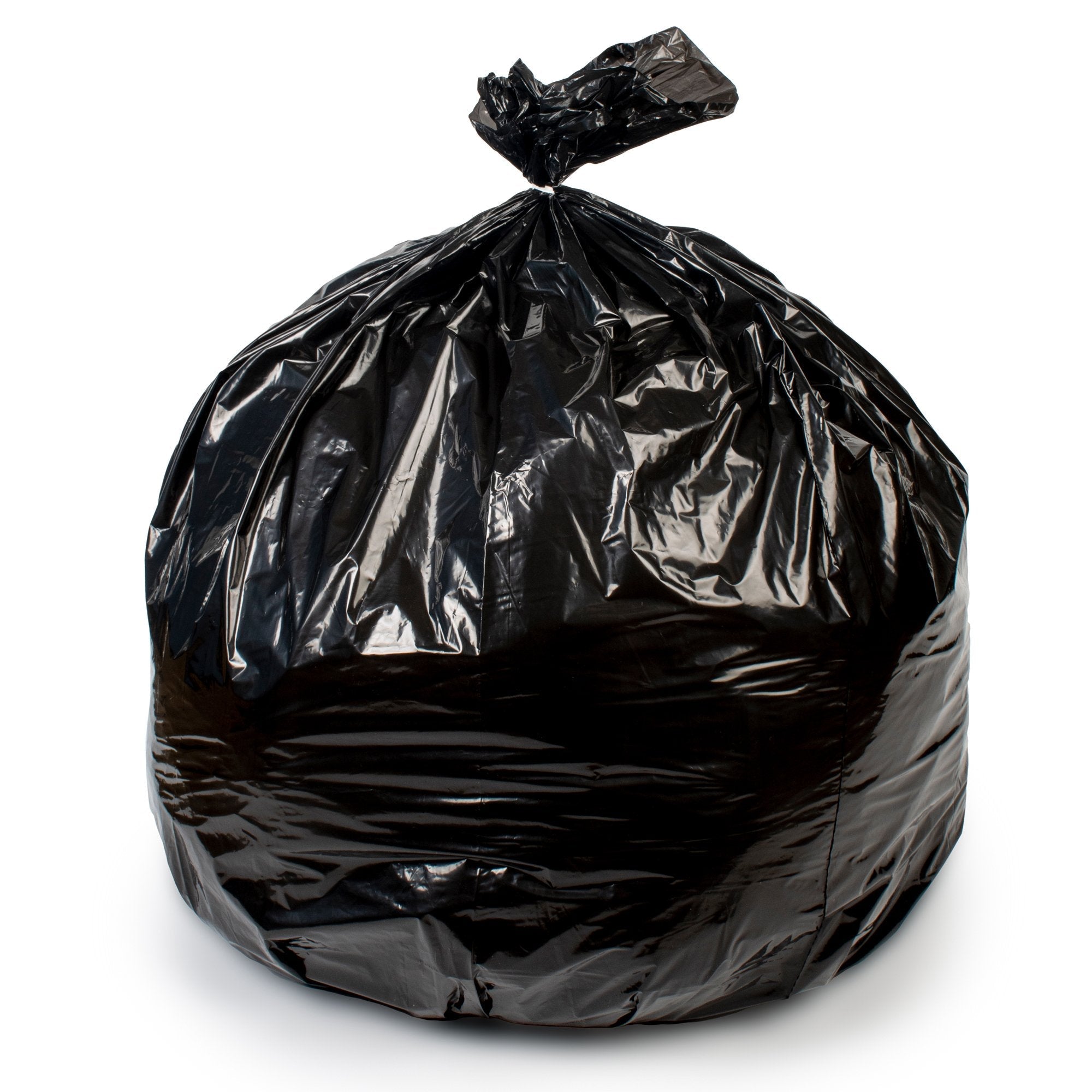 black LLDPE trash bags with X seal bottom