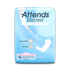 bladder control pad attends discreet 6 inch length light absorbency polymer core one size fits most packaging type case