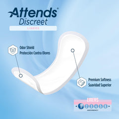 bladder control pad attends discreet 6 inch length light absorbency polymer core one size fits most packaging type case