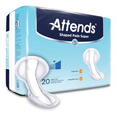 Bladder Control Pad Attends Shaped Pads Super 13 X 27.2 Inch Heavy Absorbency Polymer Core One Size Fits Most