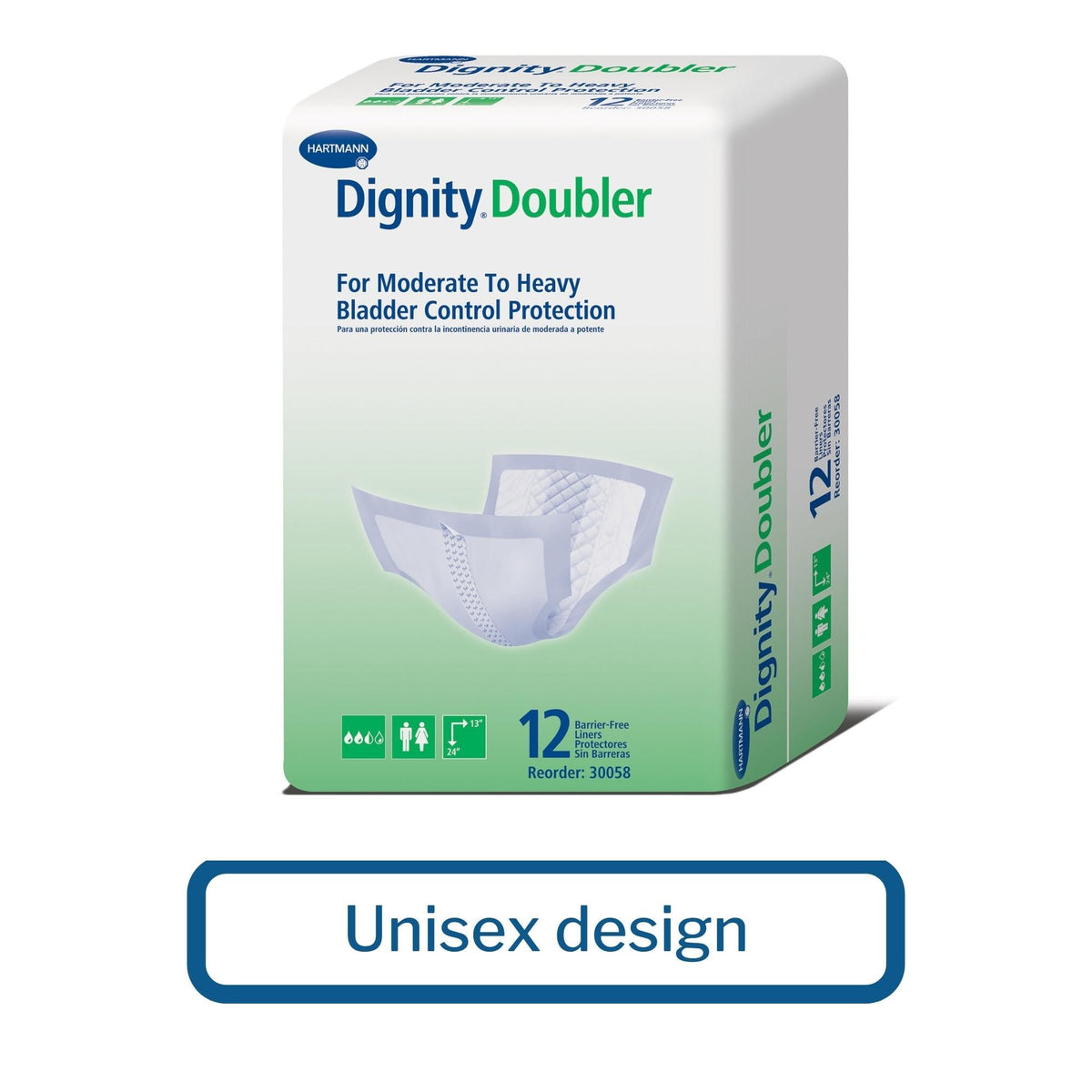 bladder control pad dignity doubler 13 x 24 inch moderate absorbency polymer core one size fits most packaging type case