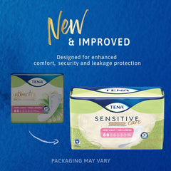 bladder control pad tena sensitive care extra coverage 9 inch length light absorbency dry fast core one size fits most packaging type case