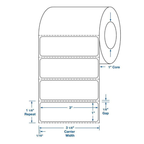 Blank Label Centurion Laboratory Use White Paper 1 X 3 Inch
