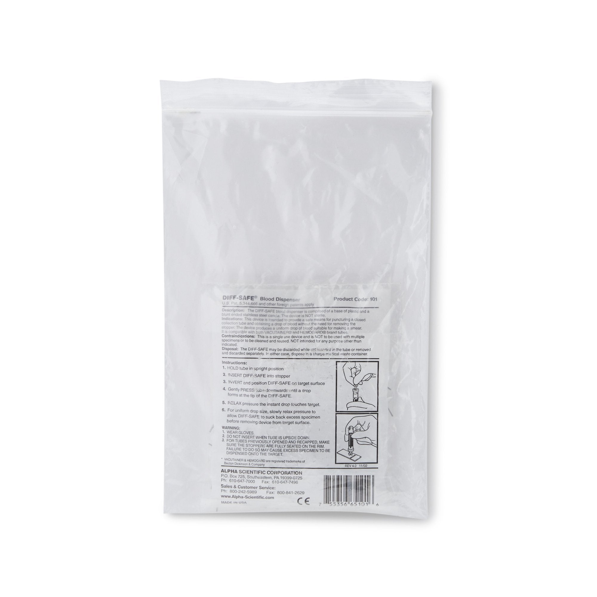 Blood Dispenser DIFF SAFE For Blood Smears