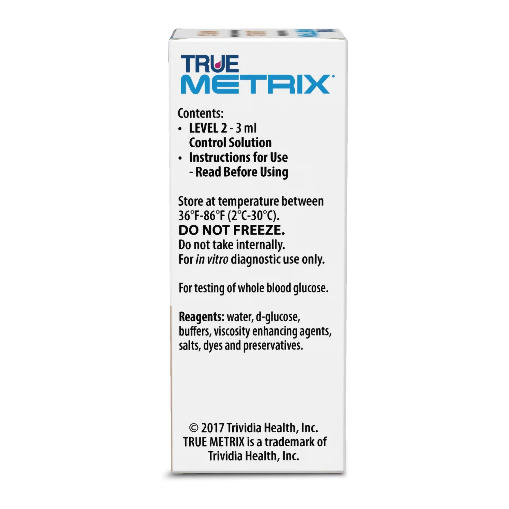 blood glucose control solution true metrix 3 ml level 2