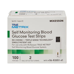 blood glucose test strips mckesson true metrix 100 strips per pack packaging type box
