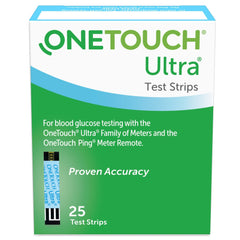 Blood Glucose Test Strips OneTouch Ultra 2 25 Strips per Pack