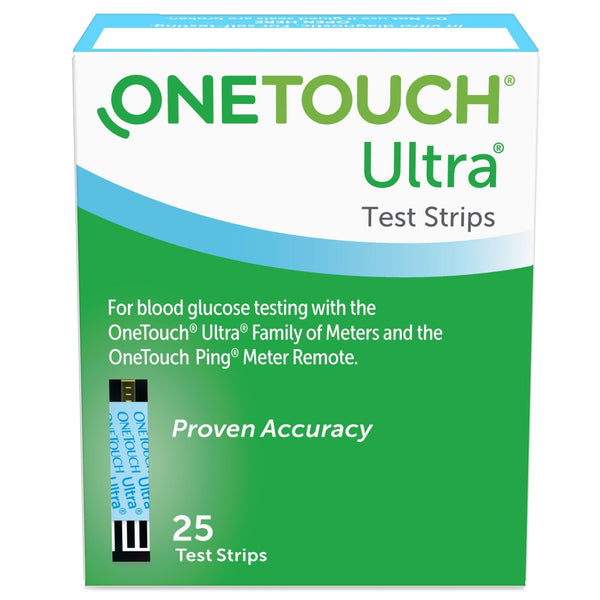 Blood Glucose Test Strips OneTouch Ultra 2 25 Strips per Pack