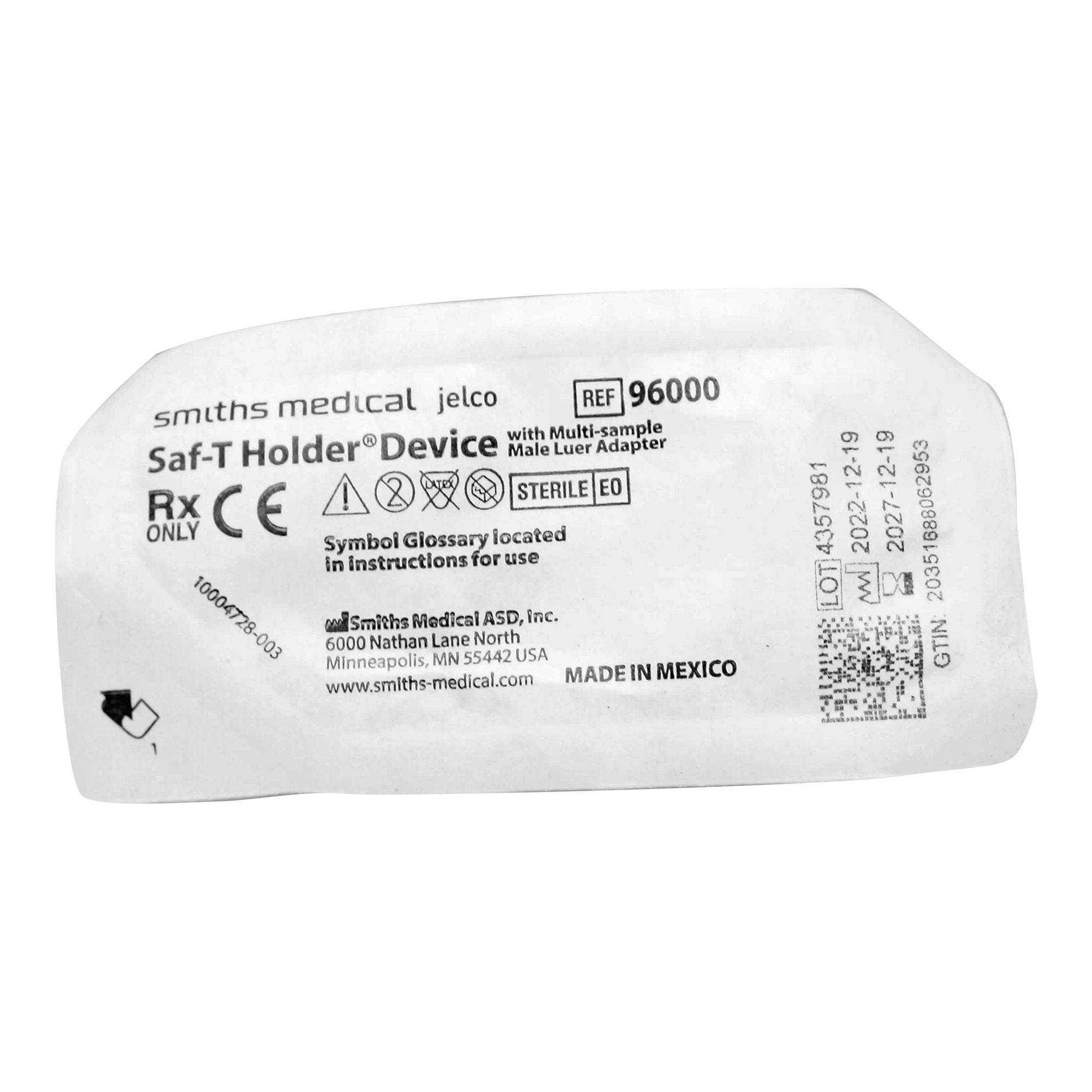 Blood Transfer Device Jelco Saf T Holder For use with Blood Collection Sets