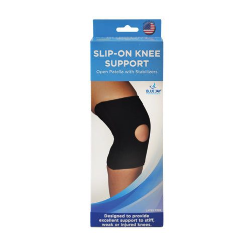 Blue Jay Slip on Knee Support Open Patella W/stabilizers Sm   All Care Store