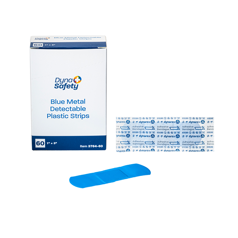 blue metal detectable plastic strip