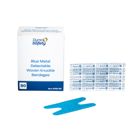 blue metal detectable woven bandage knuckle