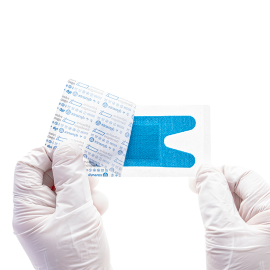 blue metal detectable woven bandage knuckle