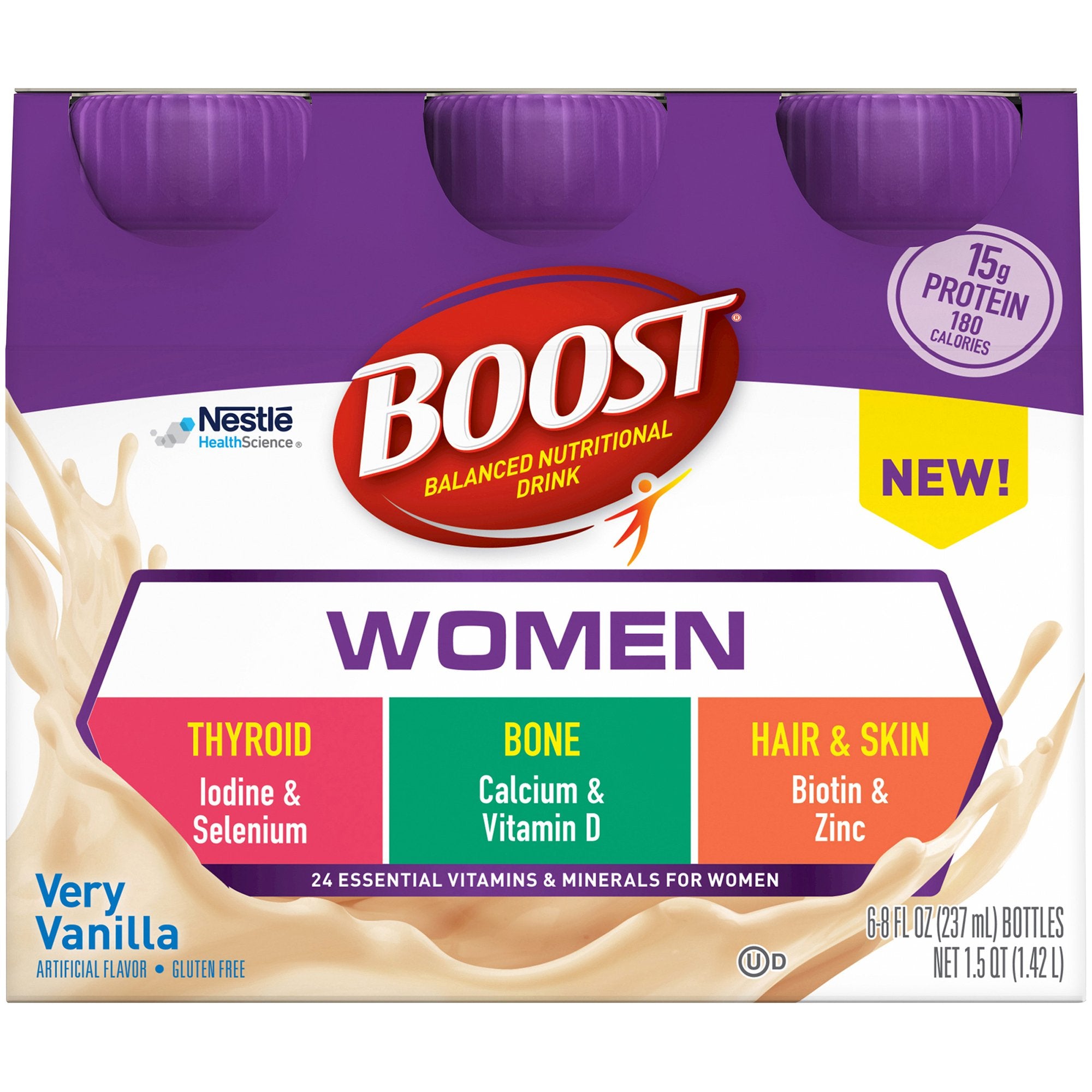 Oral Supplement Boost® Women Very Vanilla Flavor Liquid 8 oz. Bottle