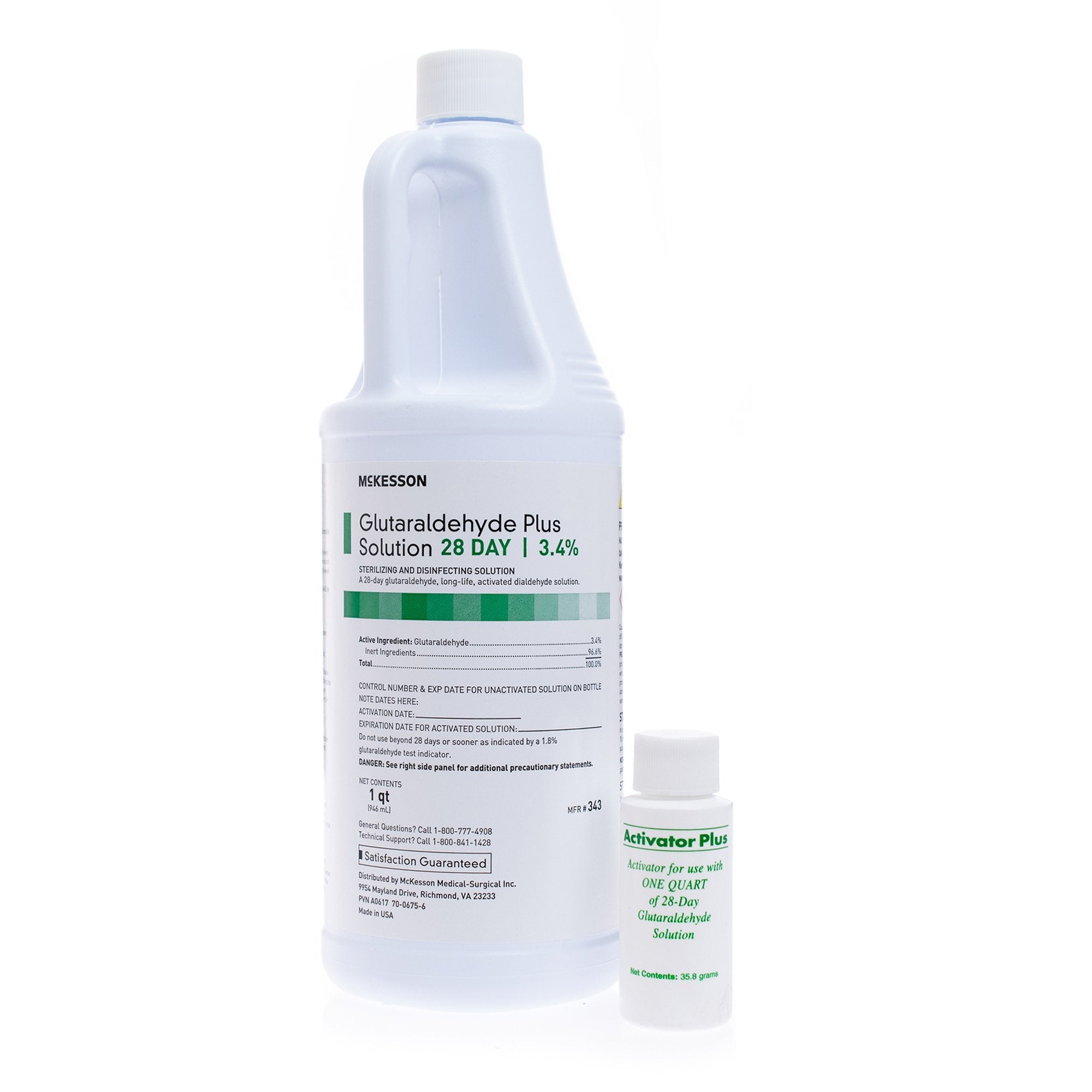 Glutaraldehyde High-Level Disinfectant REGIMEN Activation Required Liquid 32 oz. Bottle Reusable, Packaging Type- Each