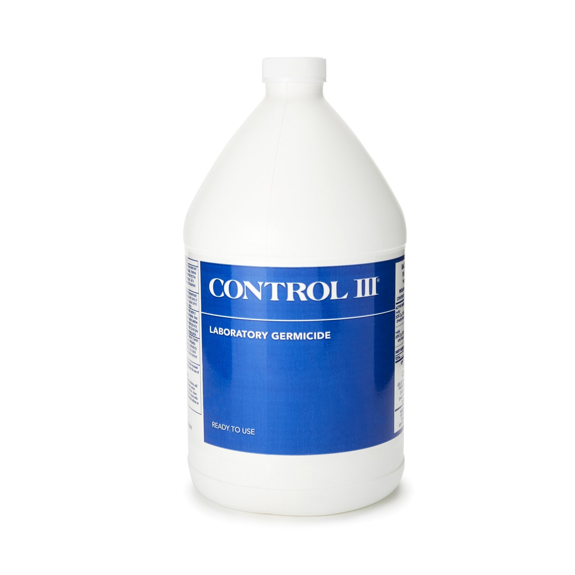 Control III Laboratory Germicide Surface Disinfectant Cleaner Quaternary Based Manual Pour Liquid 1 gal. Bottle Benzaldehyde Scent NonSterile, Packaging Type- Case