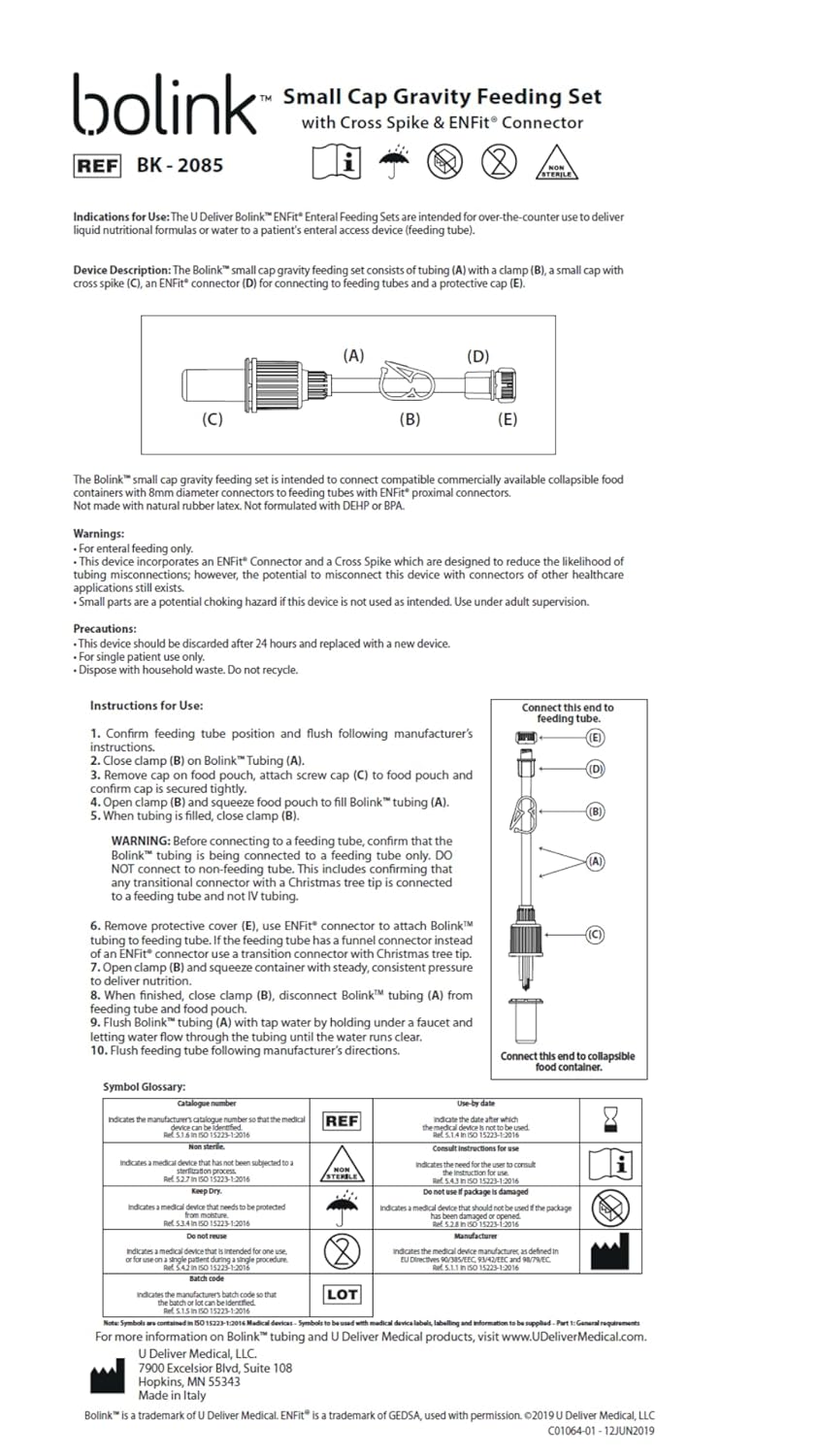 bolink small cap gravity feeding set with cross spike and enfit connector bolink small cap gravity feeding set with cross spike and enfit connector mk1107856ea