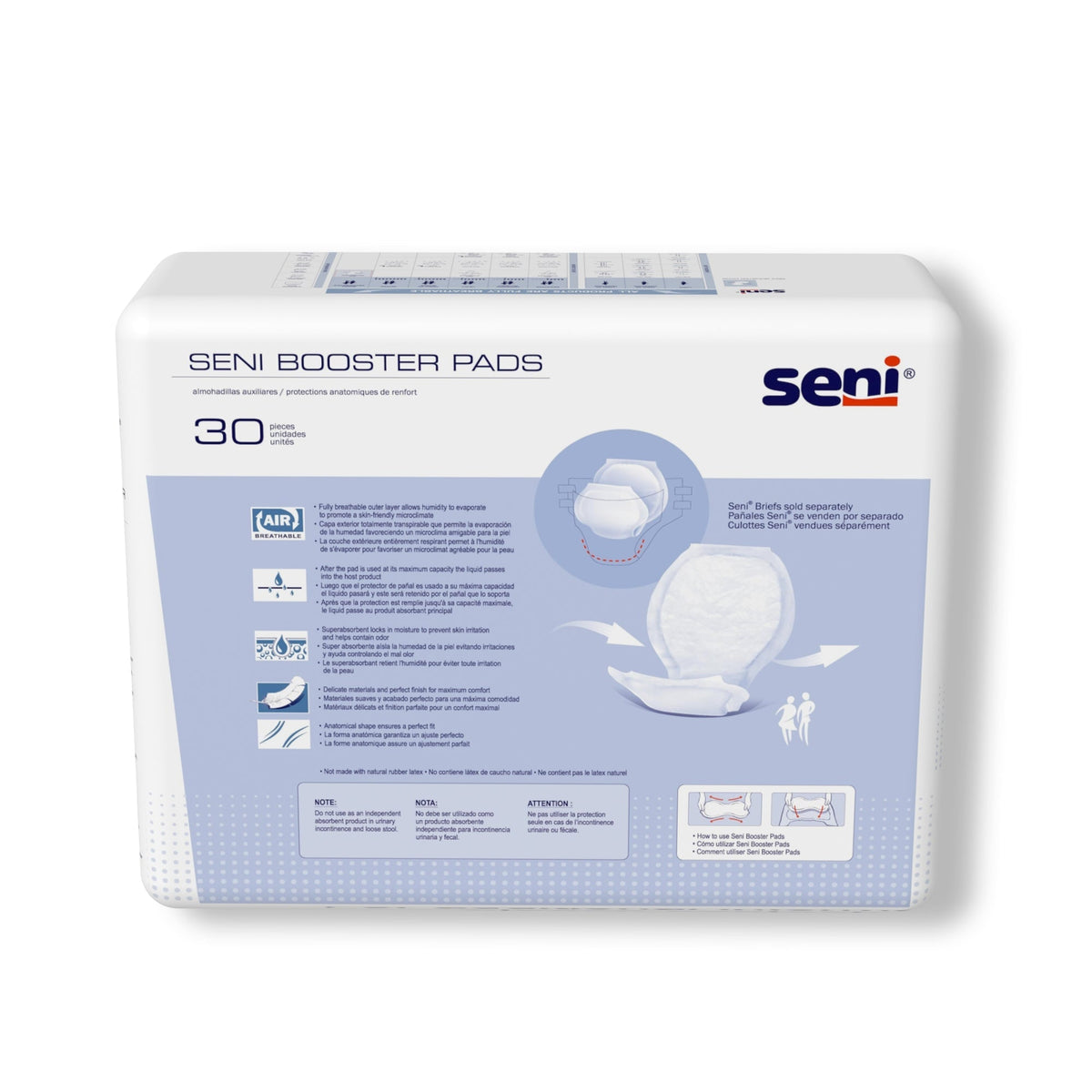 booster pad seni 25 inch length moderate absorbency super absorbent core one size fits most packaging type case