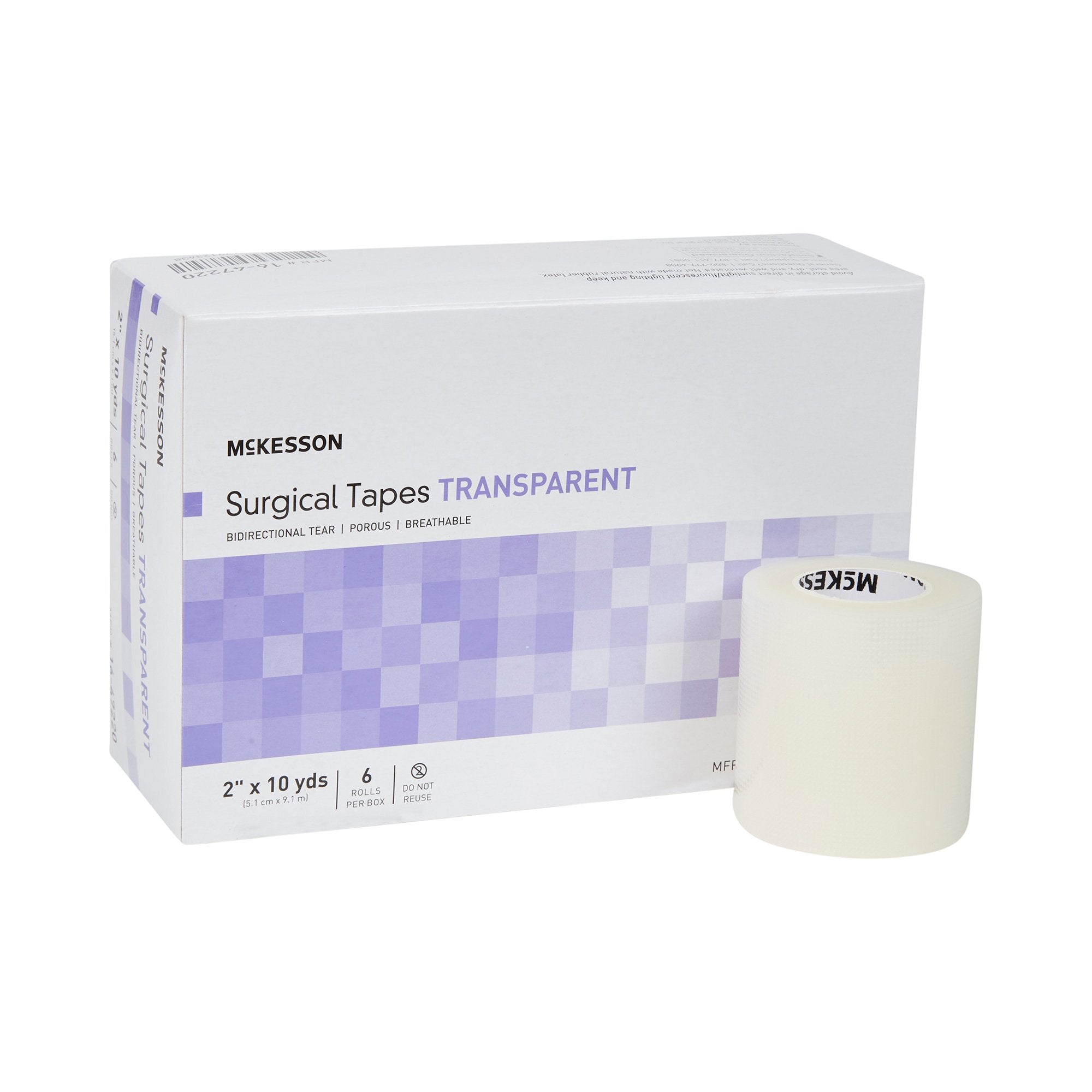 Medical Tape McKesson Transparent 2 Inch X 10 Yard Plastic NonSterile, Packaging Type- Case