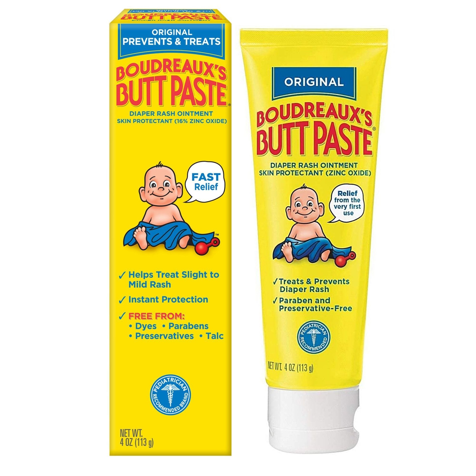 Diaper Rash Treatment Boudreaux's Butt Paste 4 oz. Tube Scented Cream