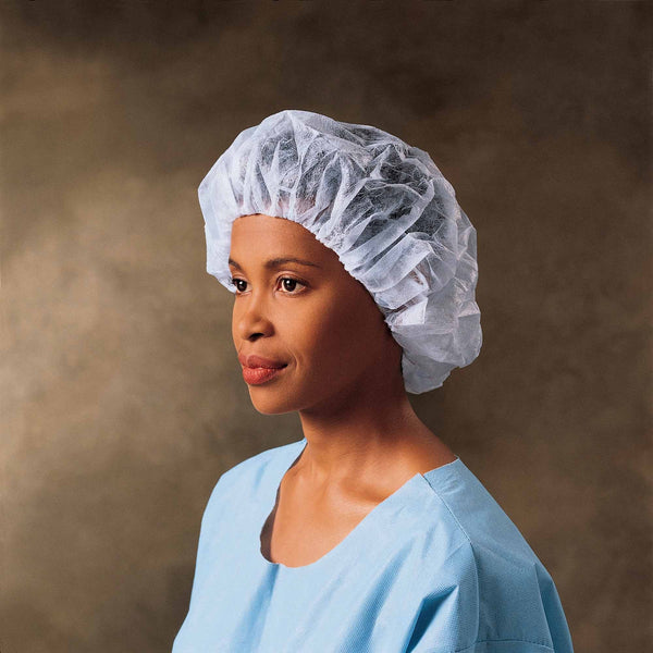 Bouffant Cap Large White Elastic Closure