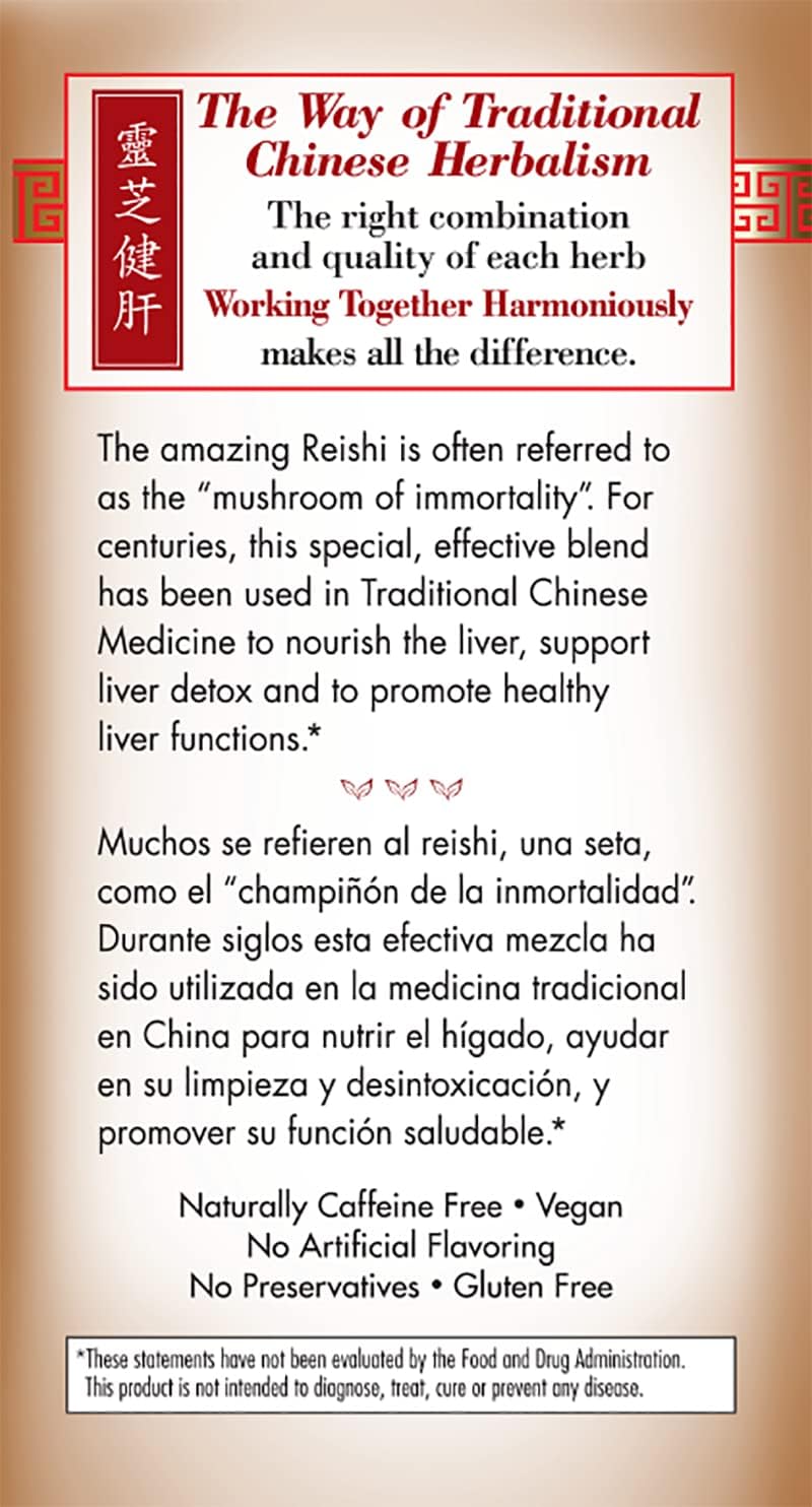 bravo teas and herbs tea reishi liver health 20 bag