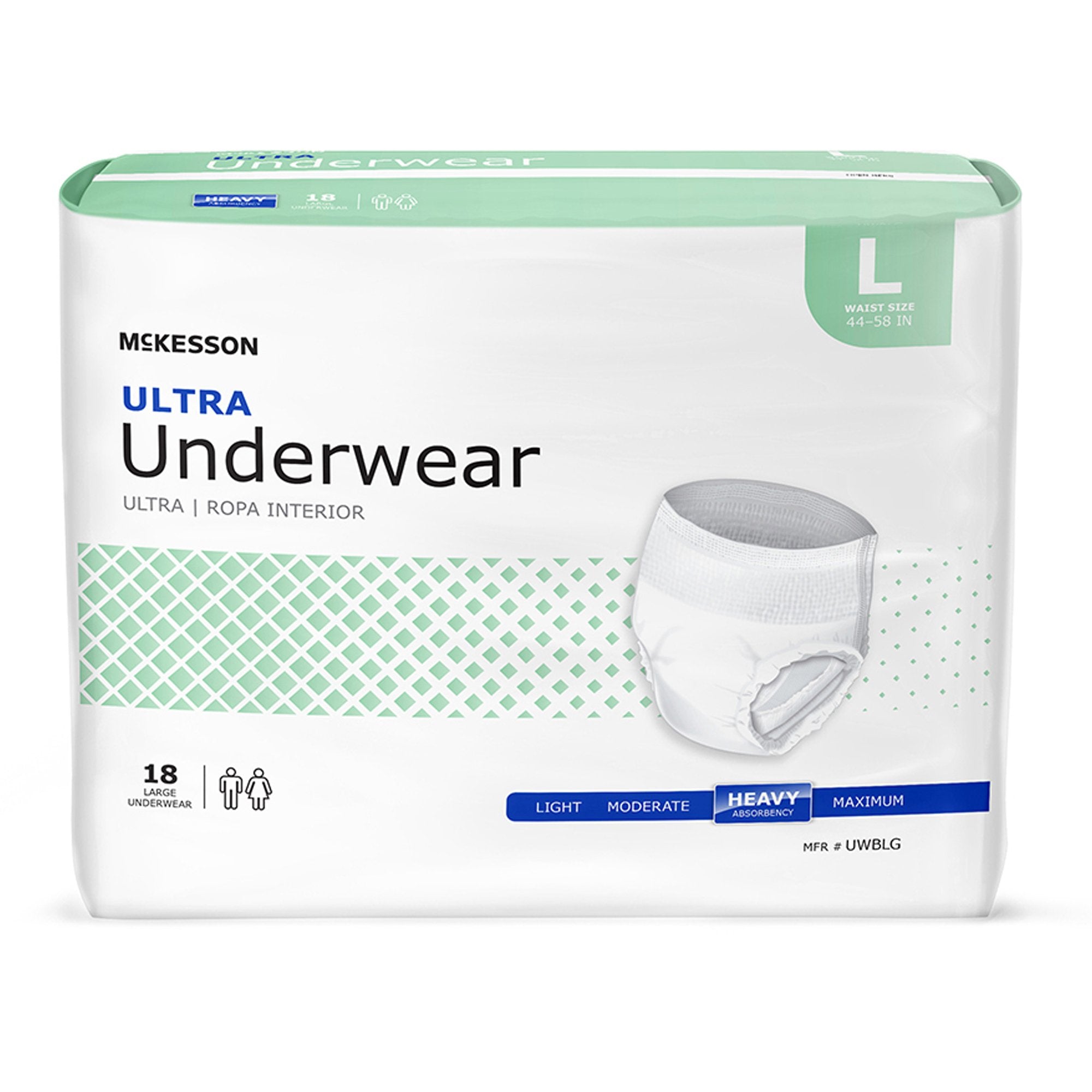 Unisex Adult Absorbent Underwear McKesson Ultra Pull On with Tear Away Seams Large Disposable Heavy Absorbency, Packaging Type- Case