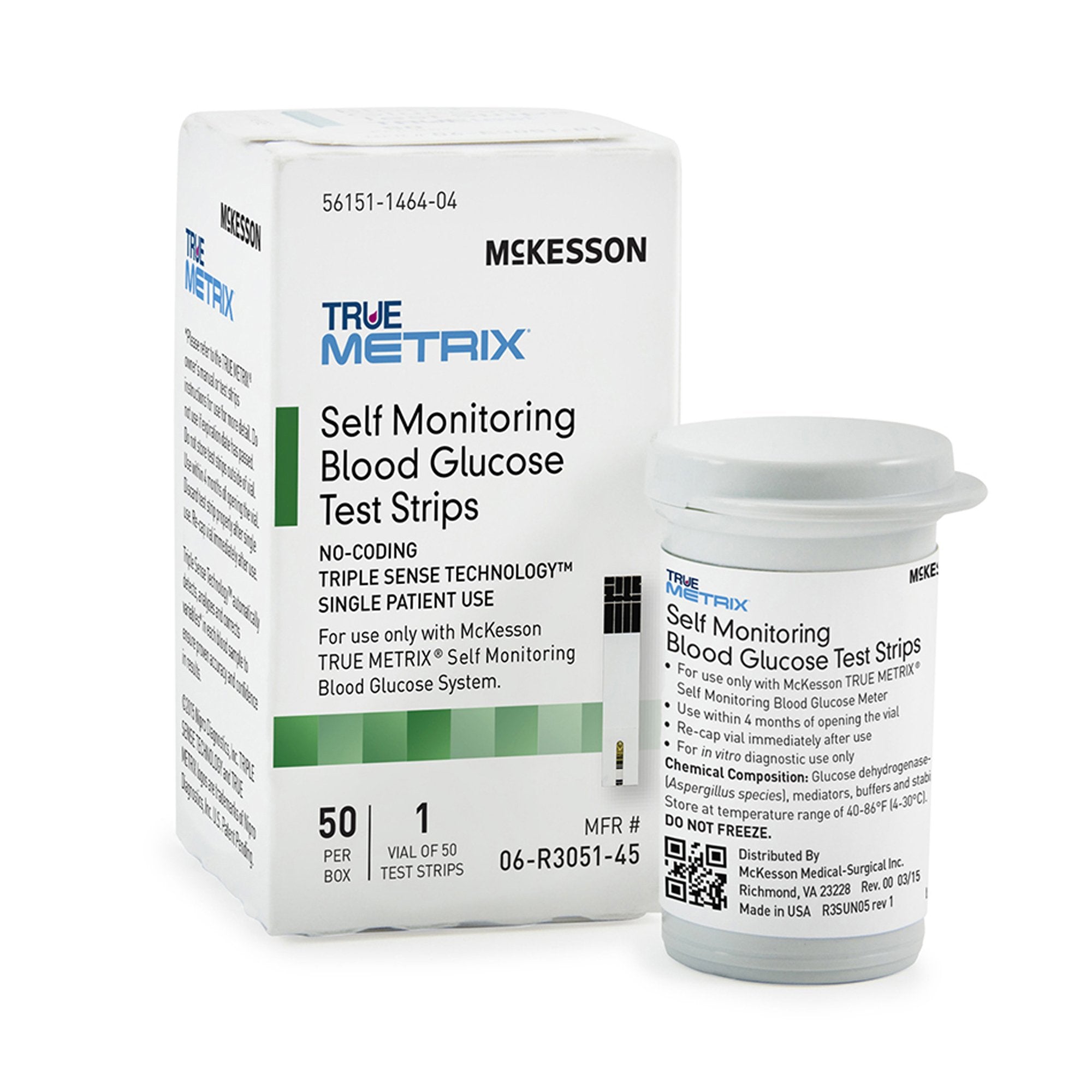 Blood Glucose Test Strips McKesson TRUE METRIX 50 Strips per Pack