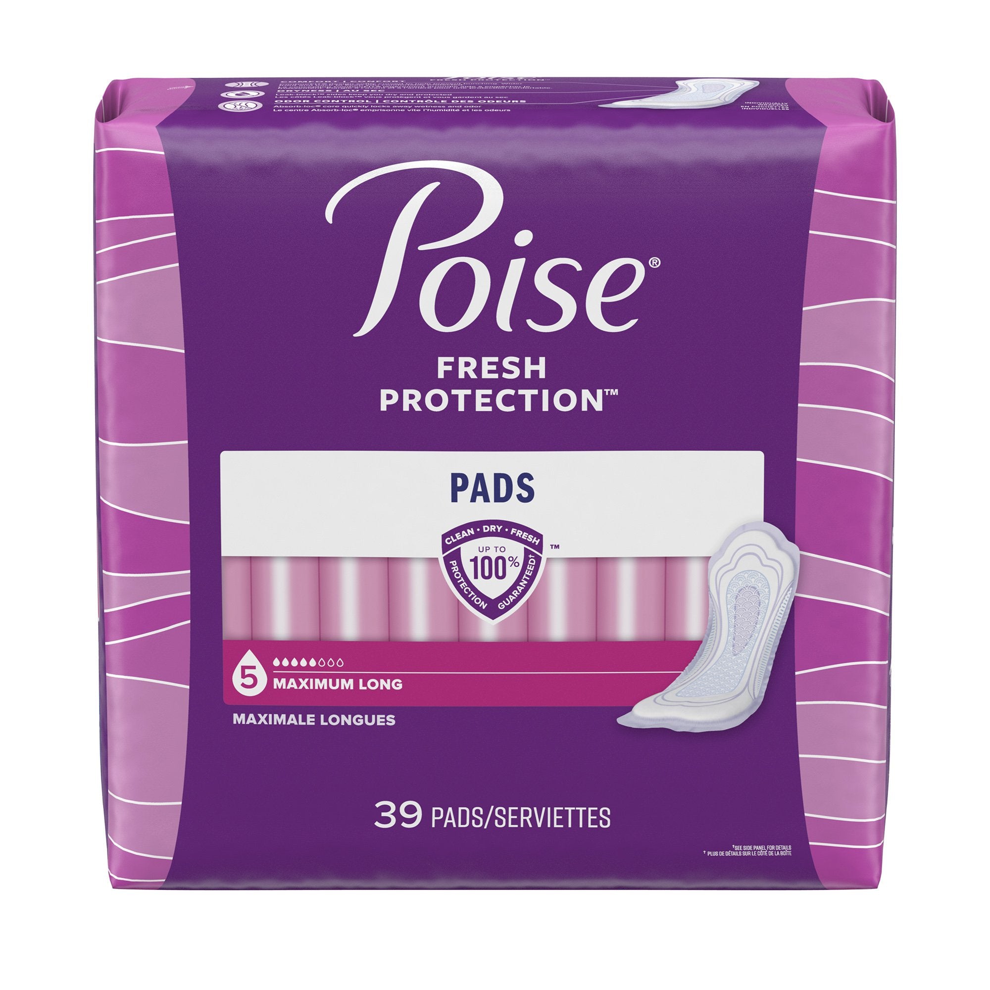 Bladder Control Pad Poise Fresh Protection 14.6 Inch Length Heavy Absorbency Sodium Polyacrylate Core One Size Fits Most, Packaging Type- Case